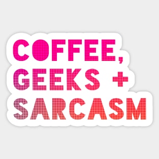 Coffee, Geeks + Sarcasm (mute-icorn) Sticker